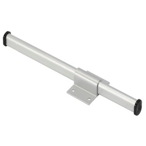 Hettich appendiabiti estraibile, alluminio anodizzato con plastica nera, da avvitare.