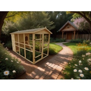 Pollaio a panneli extra-large con rampa 160x324 cm