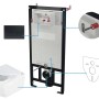 Set WC sospeso a parete Song 6 in 1 bianco nero