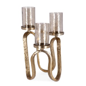 Candelabro Sagar a 3 fuochi H29 cm oro