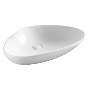 Lavabo d'appoggio t.b.t. bianco, forma ovale.