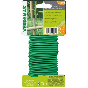 Filo plastificato verde con anima in acciaio per giardinaggio, t.b.t.