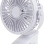Mini ventilatore da tavolo bianco con clip, Ø 10,6 cm, orientabile.