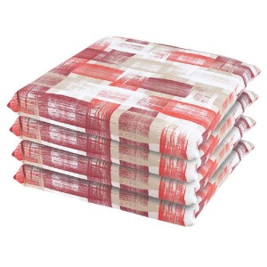 Pila di cuscini per sedie t.b.t. con motivo rosso e beige, Categoria: Cuscini e copricuscini.