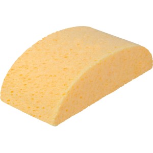 Spugna per autolavaggio CMI gialla, semicircolare, in poliestere per la cura della vernice.