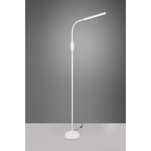 Lampada da terra bianca t.b.t. con luce LED per soggiorno e ufficio.