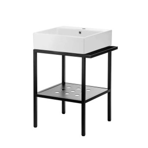 Consolle a terra Idrostile Studio Design con lavabo 56.5x50 cm bianco