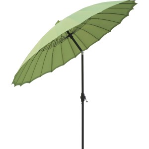 Ombrellone da mercato Limon Ø 270 cm color lime con meccanismo a manovella per giardino e terrazza.