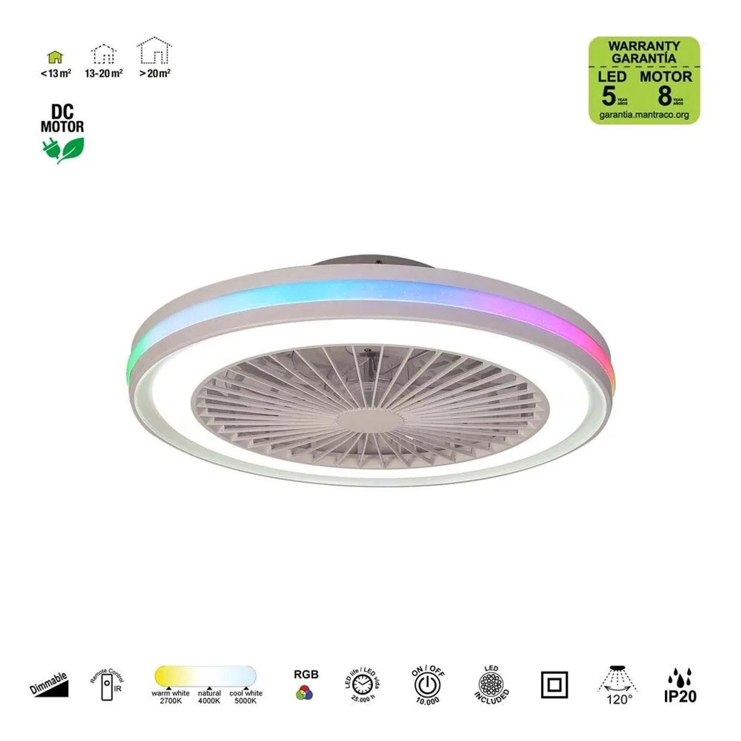 Ventilatore a soffitto Gamer LED 40W Ø 45 cm_6