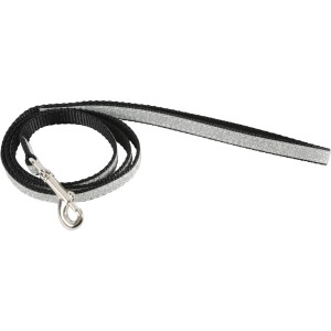 Guinzaglio per gatti t.b.t. nero con striscia glitterata argentata e moschettone.