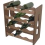 Portabottiglie in legno marrone per 6 bottiglie. Pratico.