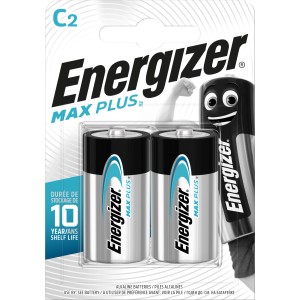 Batterie Energizer Max Plus C2, confezione da 2. Batterie alcaline per dispositivi.
