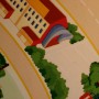 Rivestimento per pavimenti in PVC con motivo di città per bambini: edifici, strade e alberi.