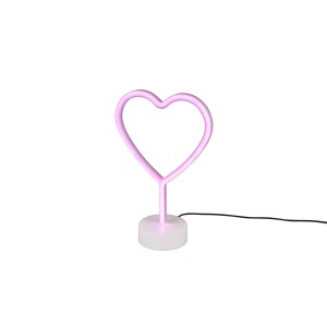 Lampada da tavolo LED a forma di cuore Reality bianca, 29,6 cm, per decorazioni romantiche.