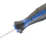 Cacciavite LUX Comfort PH0, a croce, con manico blu e nero e foro per appendere.