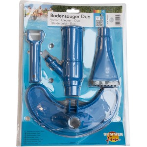 Summer Fun Bodensauger Duo set: aspiratore per piscina blu con spazzola per fondo e angoli.