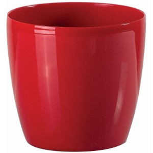Vaso per piante t.b.t. rosso rotondo per interni.