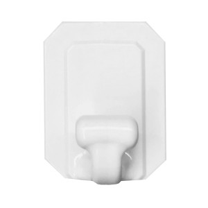 Gancio adesivo bianco per bagno e cucina.
