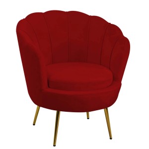 Poltrona in velluto Tulipan 73x72xh45/75 cm rosso fragola