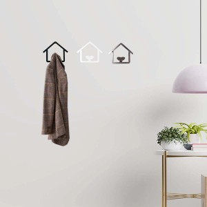 Appendiabiti da parete t.b.t. a forma di casetta, vari colori. Ganci appendiabiti per giacche e altro.