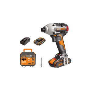 Set avvitatore a impulsi a batteria t.b.t. con batteria, caricabatterie e custodia.