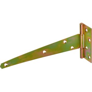 Cerniera per cancello zincata gialla, 245x100 mm, per coperchi di casse e porte esterne.