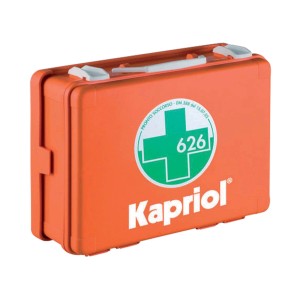 Cassetta di pronto soccorso arancione Kapriol per emergenze stradali.
