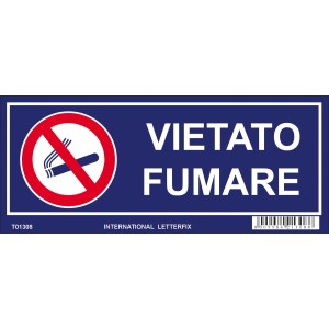 Cartello blu "Vietato fumare" come segnale di avvertimento