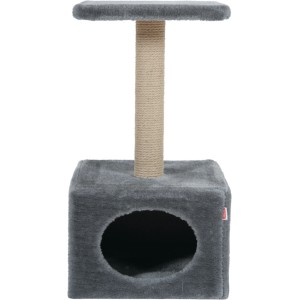 Tiragraffi grigio t.b.t. con cuccia e superficie per sdraiarsi per gatti.