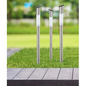 Lampada solare acciaio inossidabile LED 600mAh 1,2V Ø50xH700mm