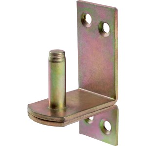 Cerniera a vite D2 zincata gialla, 82x30 mm, perno Ø 10 mm, per bandelle.