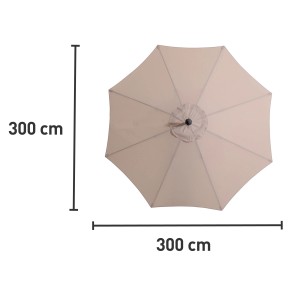 Copertura di ricambio beige per ombrellone Alvarado, rotonda, Ø 300 cm, accessorio per la protezione solare.