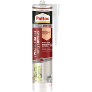 Sigillante siliconico Pattex, marrone, per finestre e porte. Ideale per interni ed esterni.