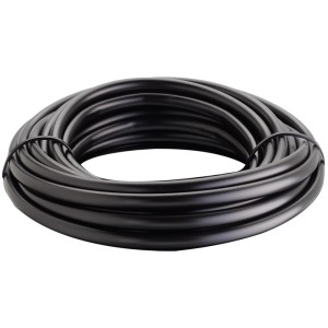 Tubo nero t.b.t. arrotolato per sistemi di microirrigazione.