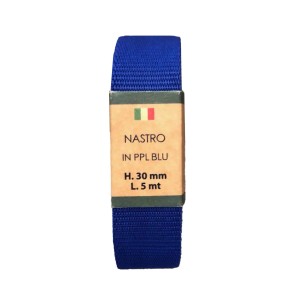 Cinghia di fissaggio t.b.t. blu, larghezza 30mm, lunghezza 5m.