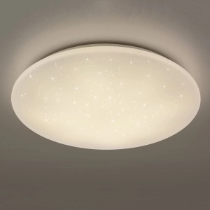 Plafoniera LED bianca Kato Ø 60 cm con effetto cielo stellato.