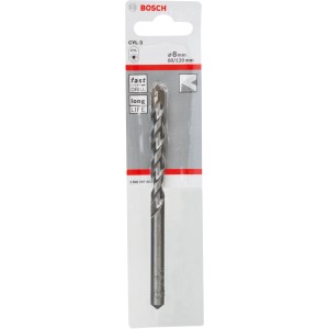 Punta da trapano per cemento Bosch CYL-3, Ø 7,5 mm, in blister. Ideale per fori per tasselli precisi in cemento e muratura.