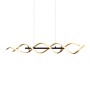 Lampada a sospensione a LED Trio Sequence color oro con design curvo, larghezza 104,5 cm.