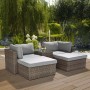 Salotto da giardino Olea in polyrattan sabbia 3 posti