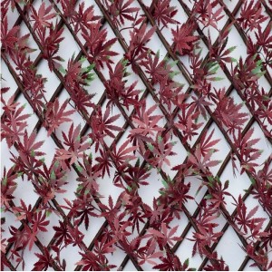 Siepe artificiale Acero in polietilene con traliccio 1x2 m rosso