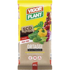 Sacco di terriccio senza torba per ortaggi Vigorplant, 45L.