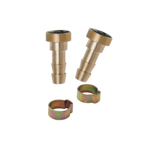 Raccordi portagomma in ottone e fascette stringitubo per compressori.