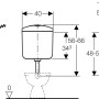 Disegno tecnico: cassetta di risciacquo esterna Geberit AP117 in bianco con dimensioni.