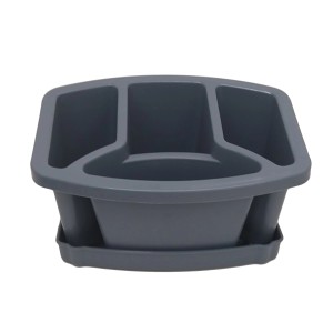 Portautensili da cucina t.b.t. grigio con scomparti per l'organizzazione della cucina.