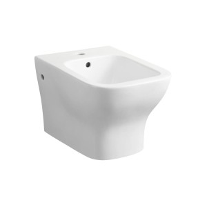 Bidet t.b.t. bianco per montaggio a parete, vista frontale.