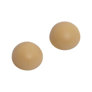 Due paracolpi da parete OBI beige autoadesivi, Ø 22mm, per la protezione contro i danni alle pareti.