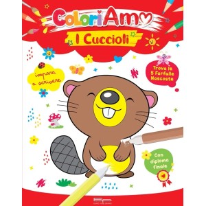 Album coloriamo i cuccioli con giochi e diploma finale
