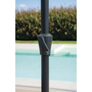 Ombrellone da giardino palo centrale fusto antracite 3x2 m Ecrù