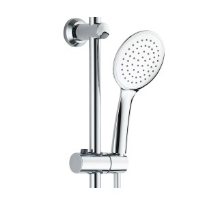 Colonna doccia cromata con doccetta di t.b.t. per un bagno moderno.