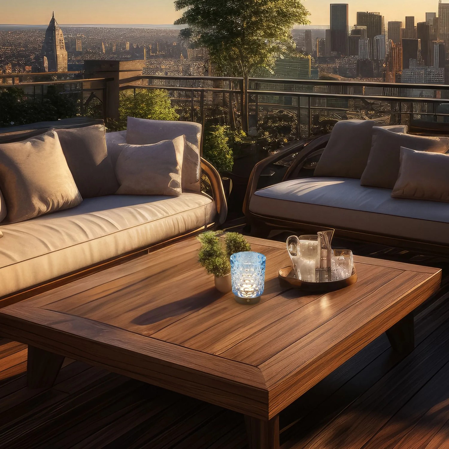 Lampada da tavolo LED Sunora 150 lm bianco caldo H 15 cm blu_4